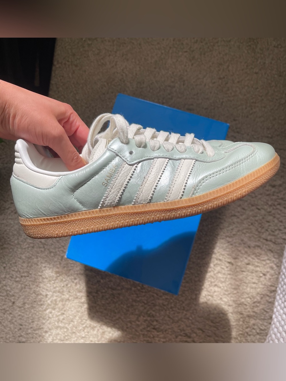 Metallic light green sambas